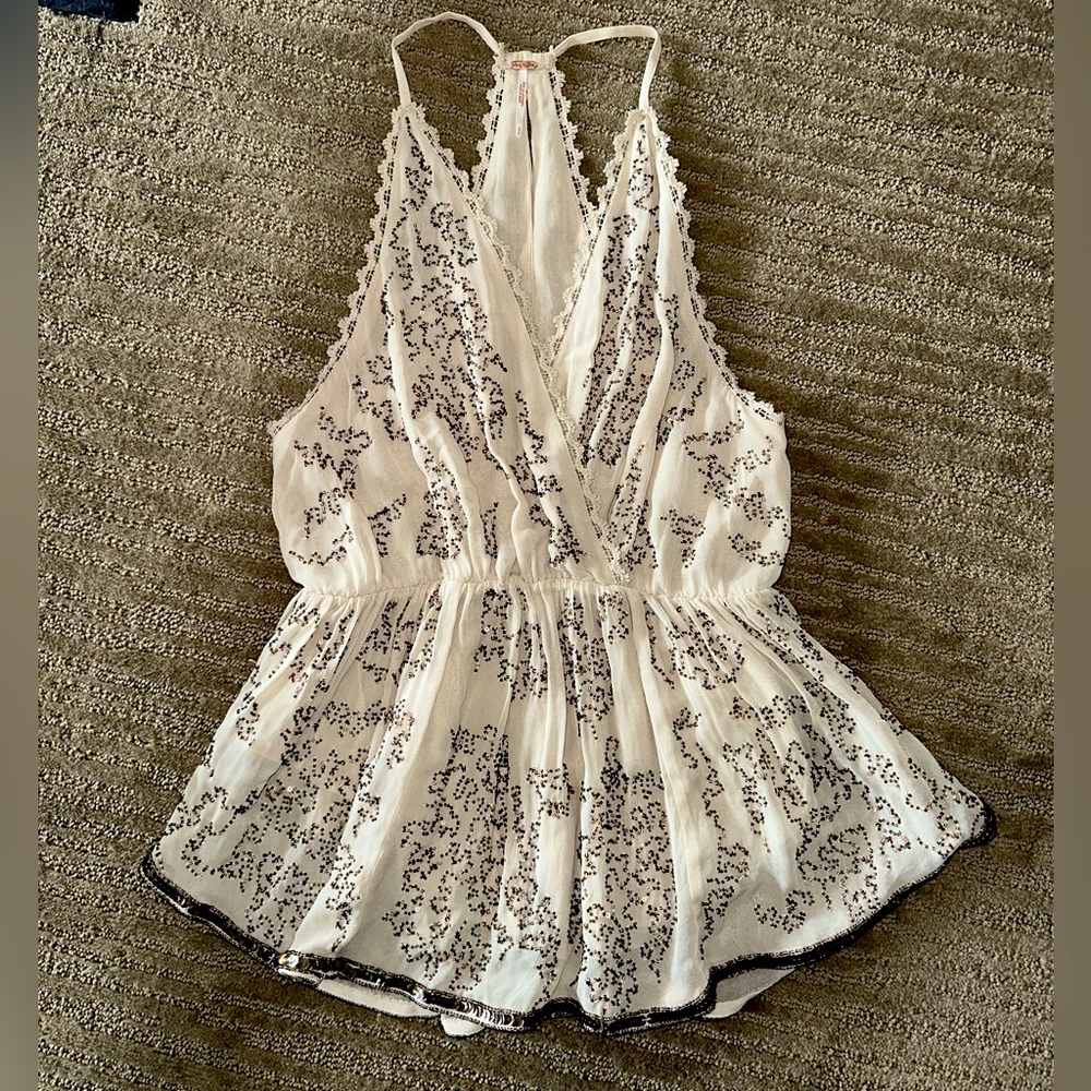 Free People Embellished Beaded Top